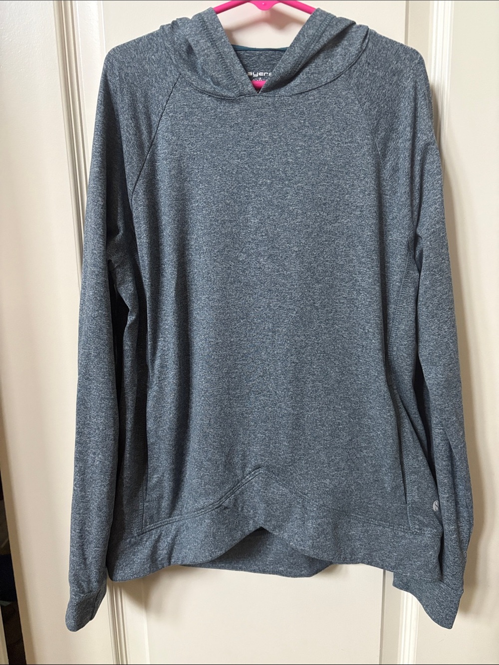 Women's Lightweight Gray Hooded Pullover Sweatshirt
